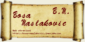 Bosa Maslaković vizit kartica